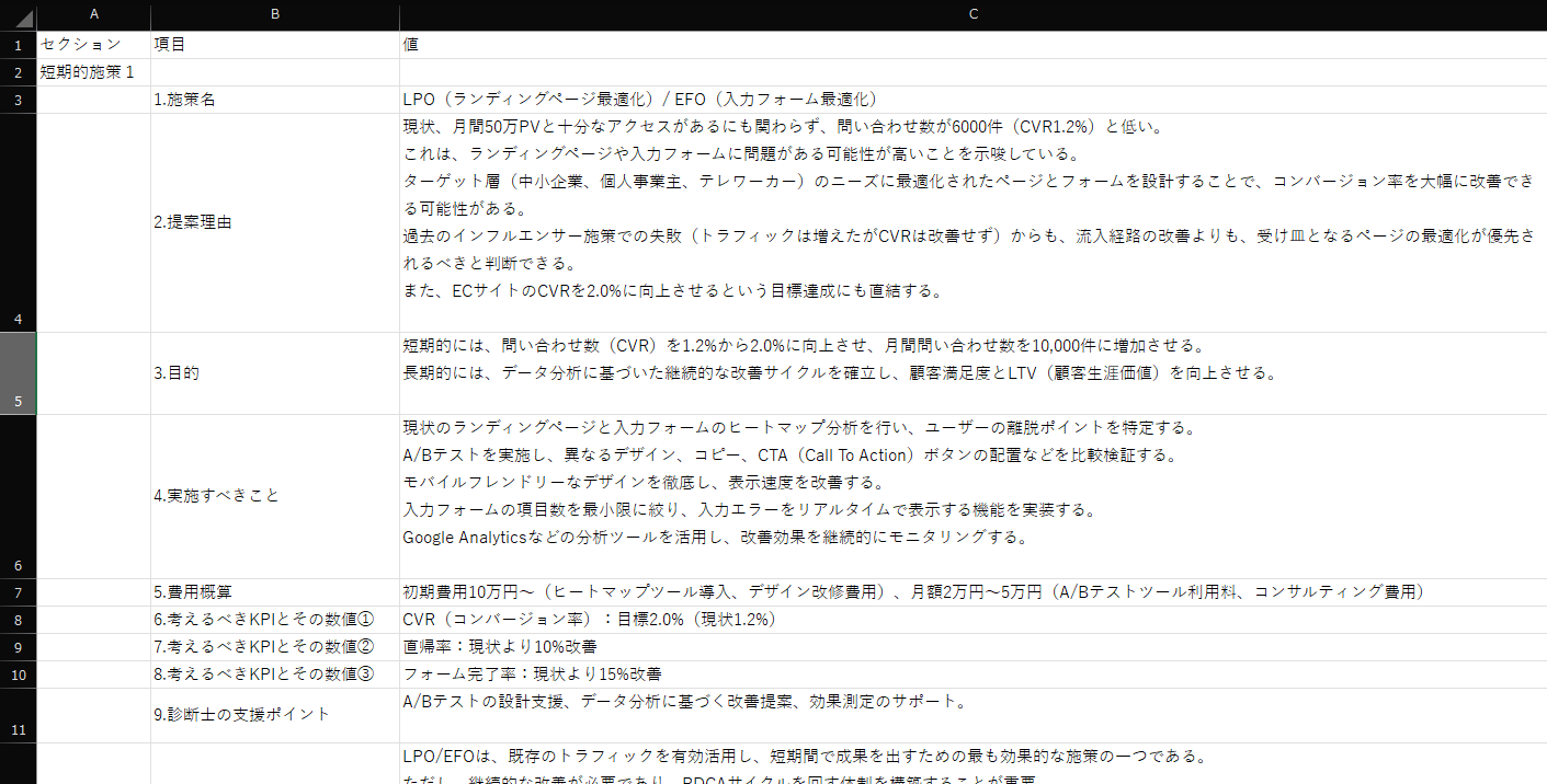 ステップ4: 提案内容ダウンロード